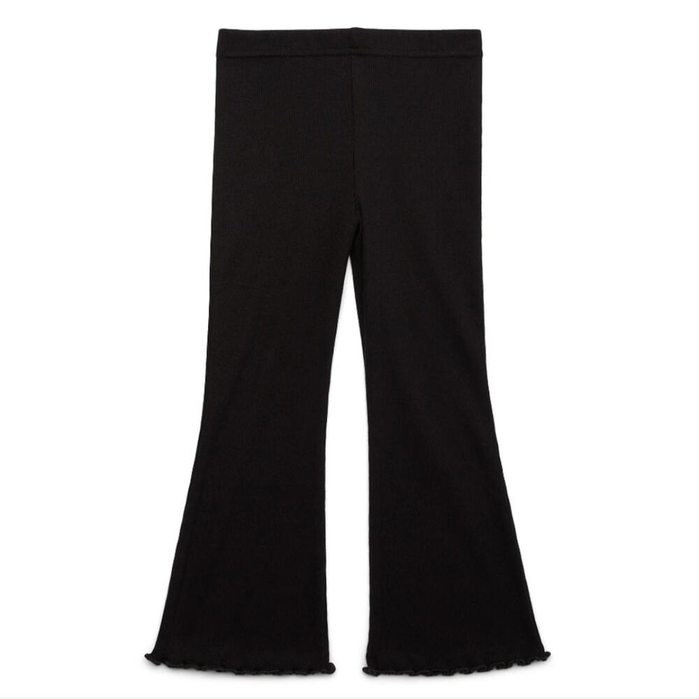💛3/$15 NWT TWO Pair Size 5T Flare Pants Pull On Leggings Black 5 Toddler Girls